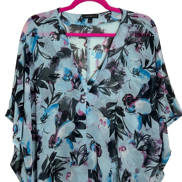 ‼️SOLD‼️ LANE BRYANT Floral Semi-Sheer Kimono Tunic 22/24 - Picture 2 of 9